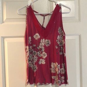 Maurice’s Pink and White Floral Tank Size M
